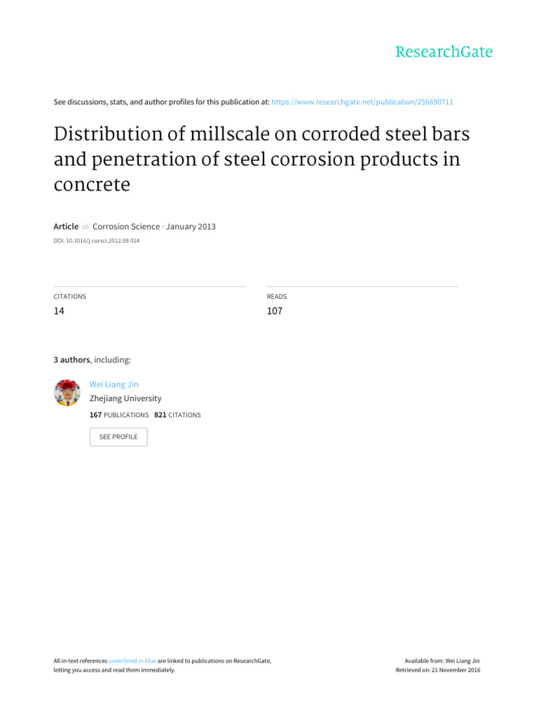 Millscale Distribution on Corroded Steel | PDF | Rust | Corrosion