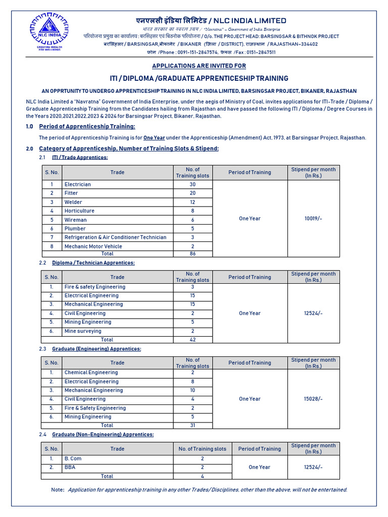 Detailed Adv New T07062024 | PDF | Apprenticeship | Engineering