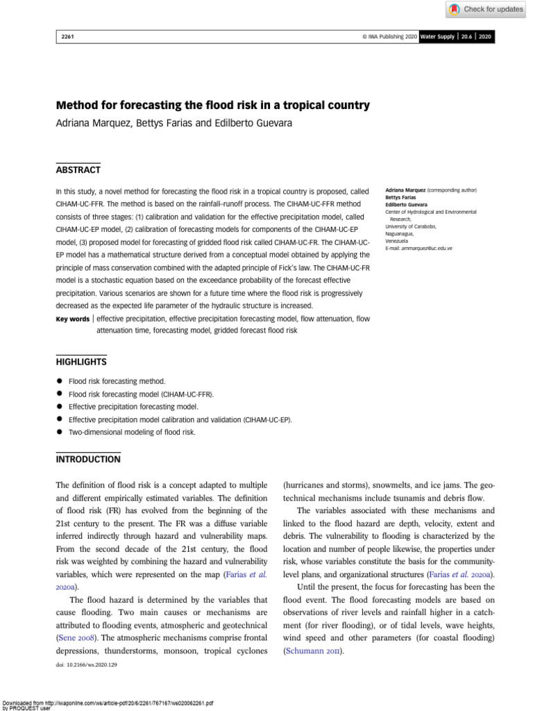 Method For Forecasting The Flood Risk in A Tropical Country | PDF ...