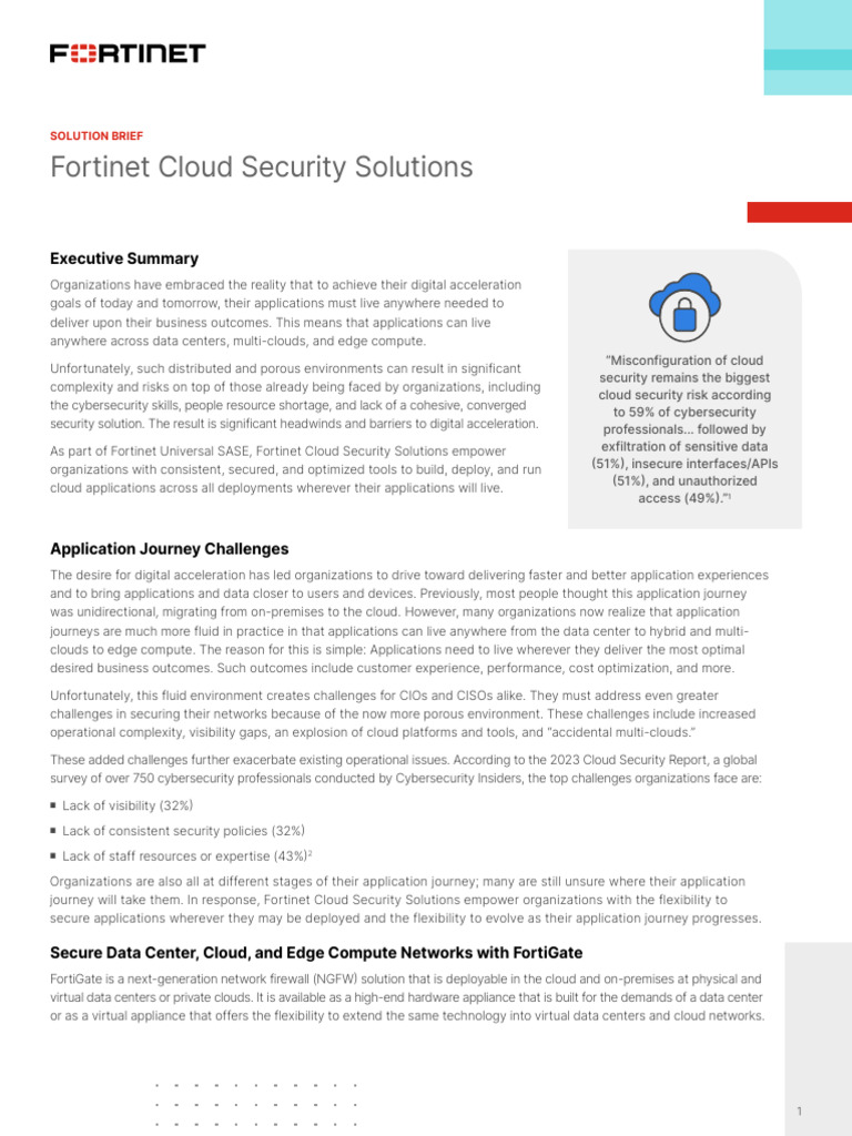 Fortinet Cloud Security Solutions Overview | PDF | Cloud Computing ...