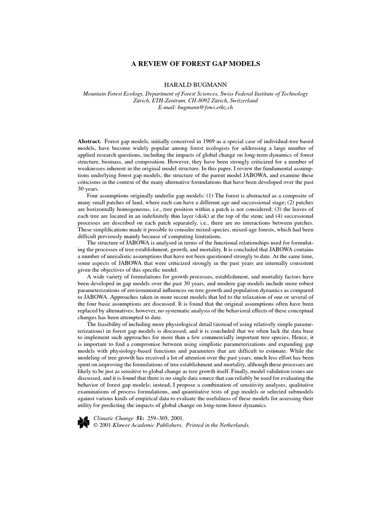 林窗模型综述 | PDF | Conceptual Model | Ecology