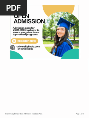 Brown Grey Simple Open Admission Facebook Post