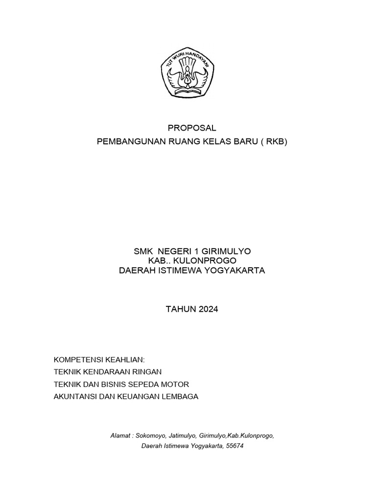 Proposal Pembangunan Ruang Kelas SMK 1 Girimulyo | PDF