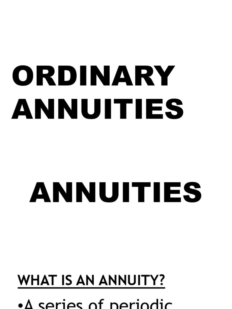 Annuities PDF Present Value Interest