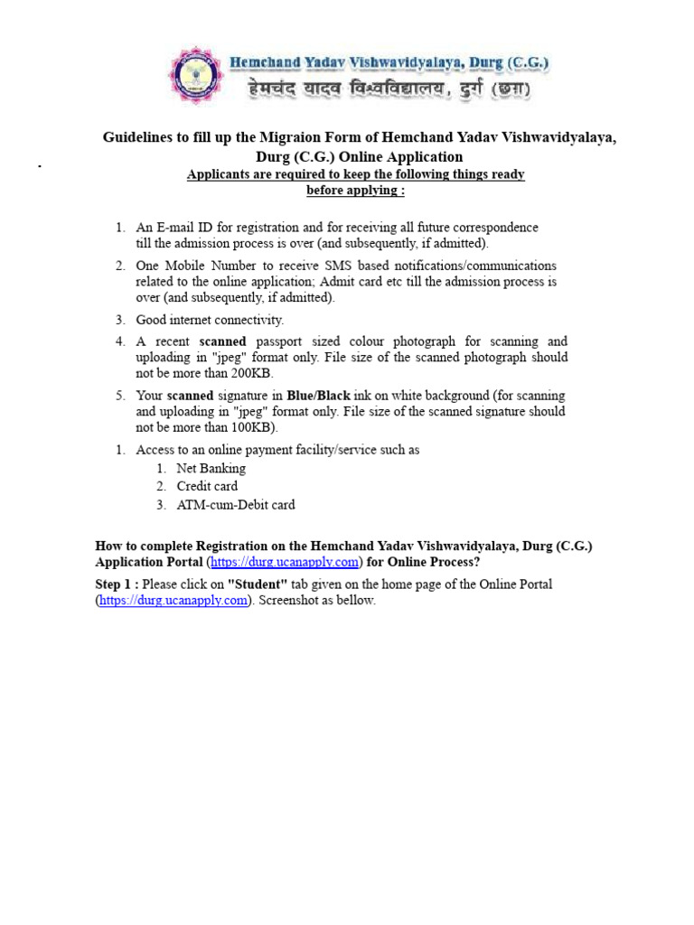 Hyu guideline for migration 2023 24 pdf online and offline debit card