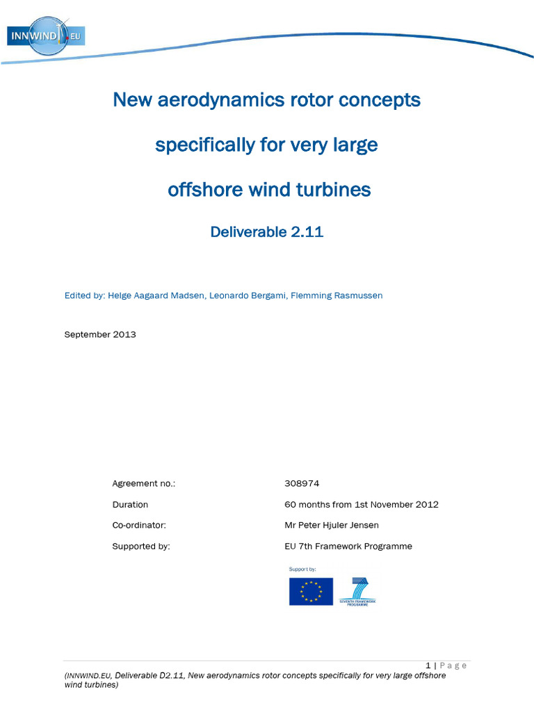 New Aerodynamics Rotor Concepts Specifically For Very Large Offshore ...