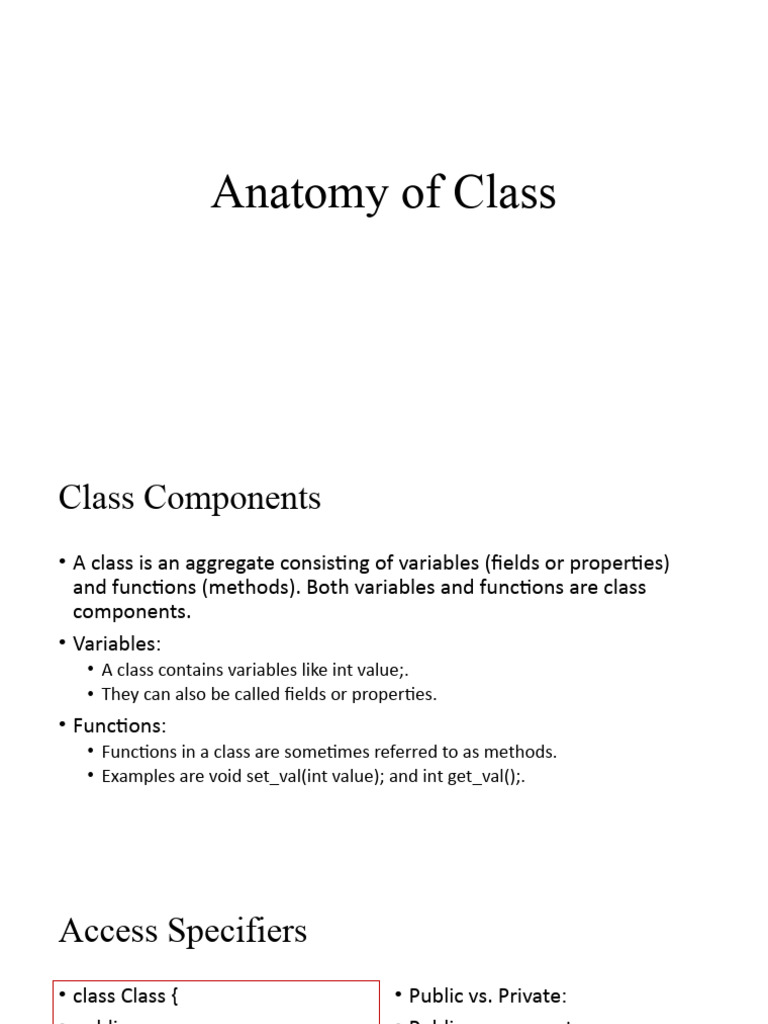 Lecture 3 Anatomy of Class | PDF | Constructor (Object Oriented ...