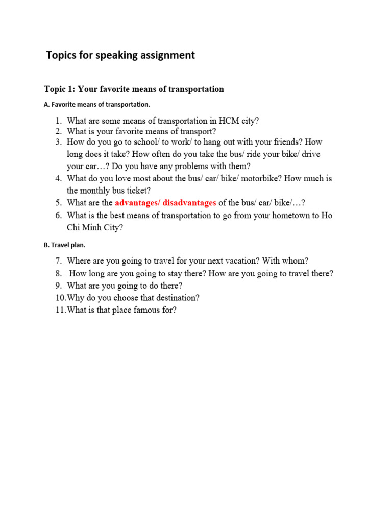 Speaking Assignment Topics Guide | PDF | Career & Growth | Social Science