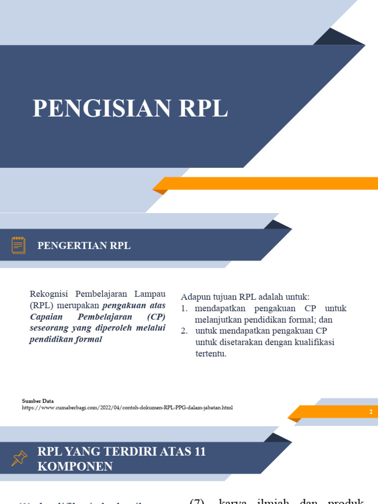 Panduan Pengisian RPL PPG 2025 | PDF