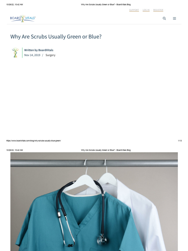 Why Scrubs Are Green or Blue | PDF | Surgery | Medicine