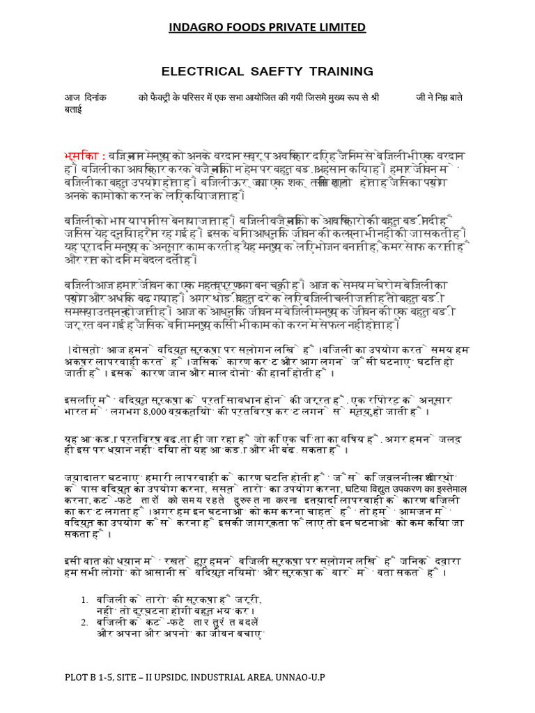 Electrical Safety Training PDF