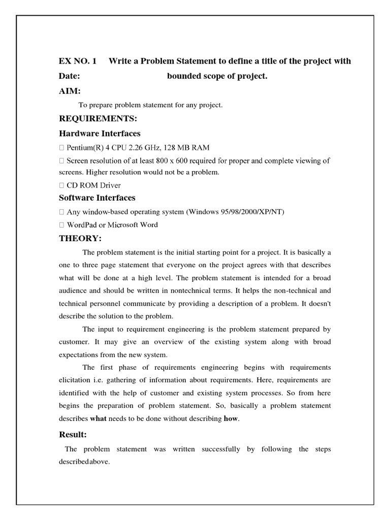 Problem Statement and SRS Preparation Guide | PDF | Class (Computer ...