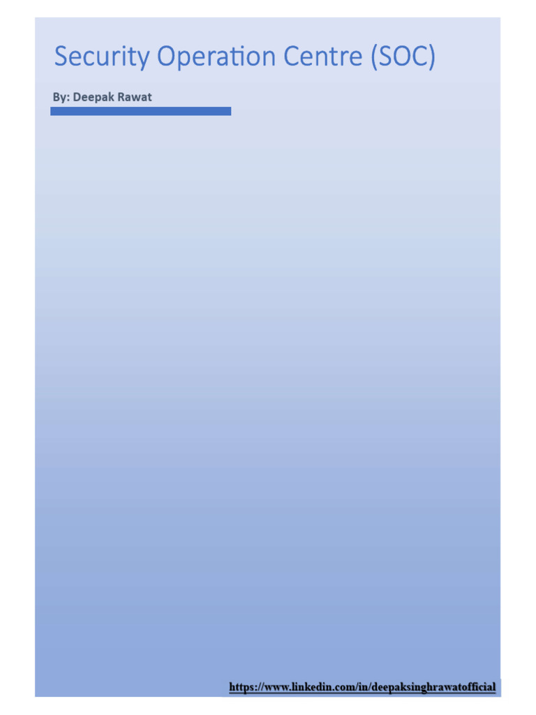 Security Operations Centre Overview | PDF | Security | Computer Security