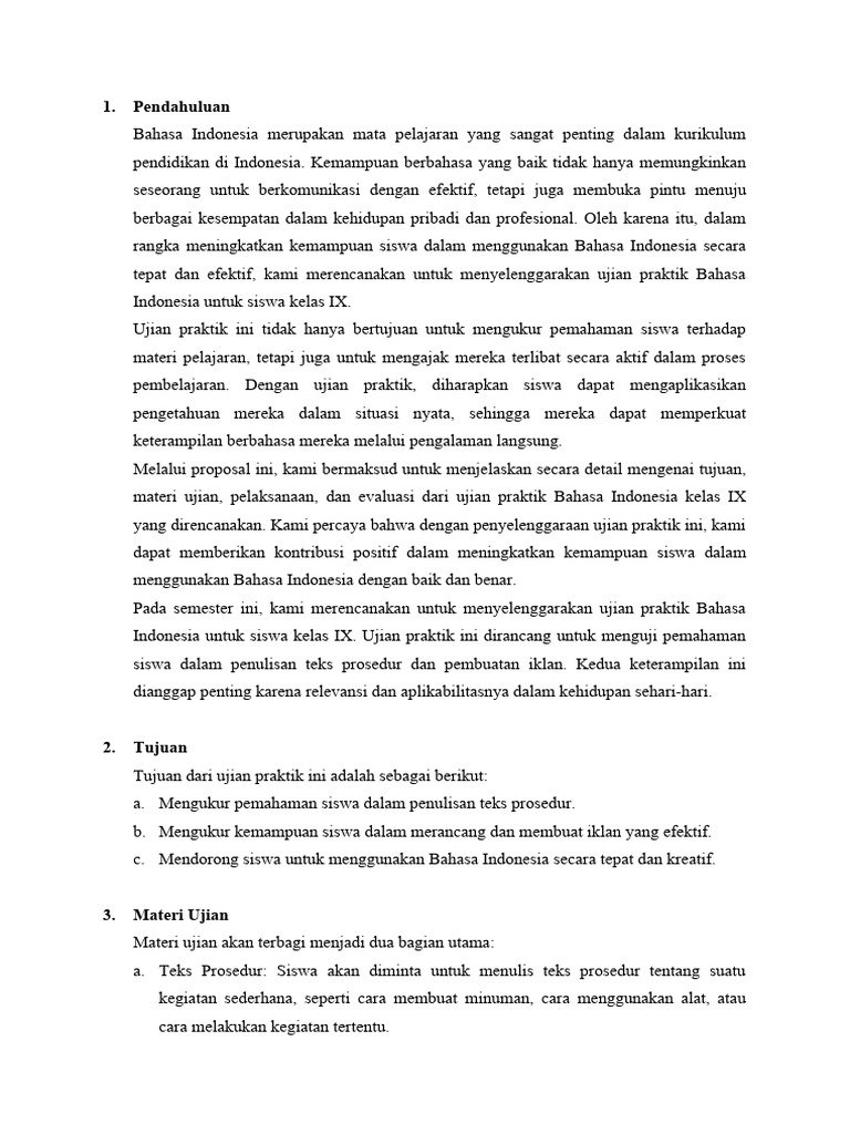 Ujian Praktik Bahasa Indonesia Kelas IX | PDF | Karier & Perkembangan