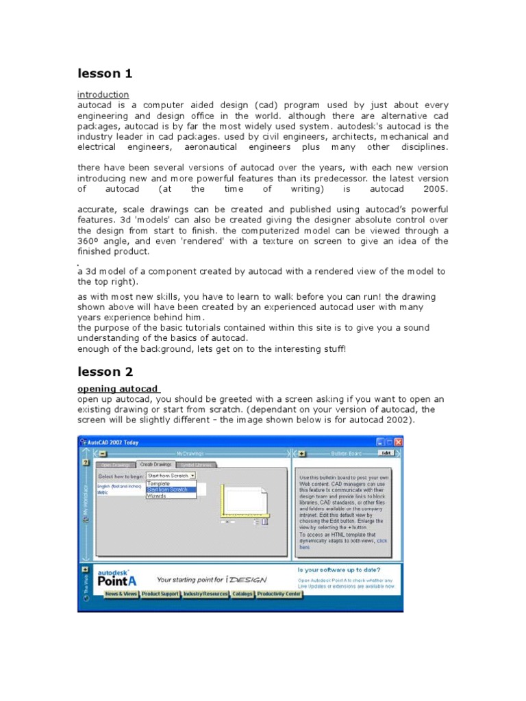 Autocad tutorial pdf auto cad computer aided design
