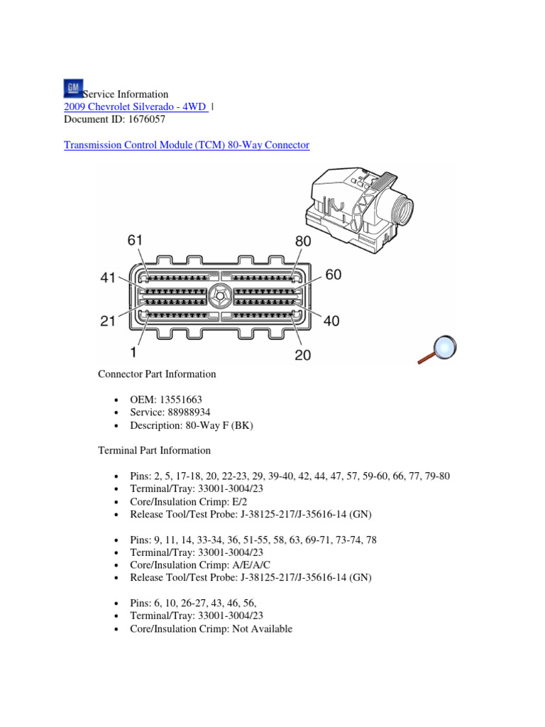TCM 80-Way Connector Wiring Guide | PDF | Motor Vehicle | Manufactured ...