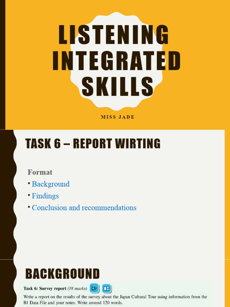 Listening Task 6 Repor Writing | PDF | Career & Growth