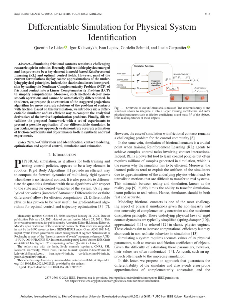 Differentiable Simulation for Robotics | PDF | Mathematical ...
