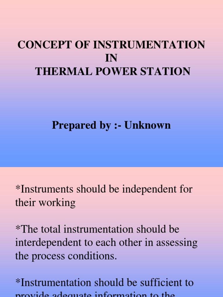 Concept of Instrumentation in Power Plants | PDF