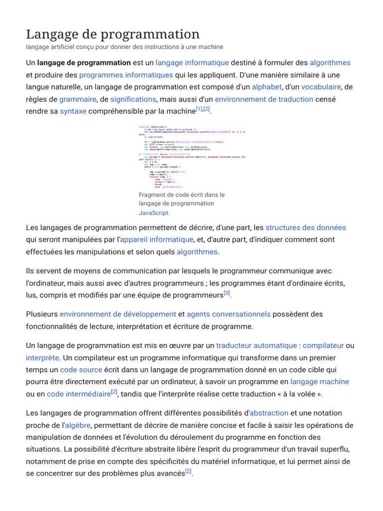 Introduction aux langages de programmation | PDF | Langage de ...