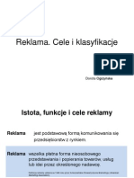 Reklama. Cele I Klasyfikacje