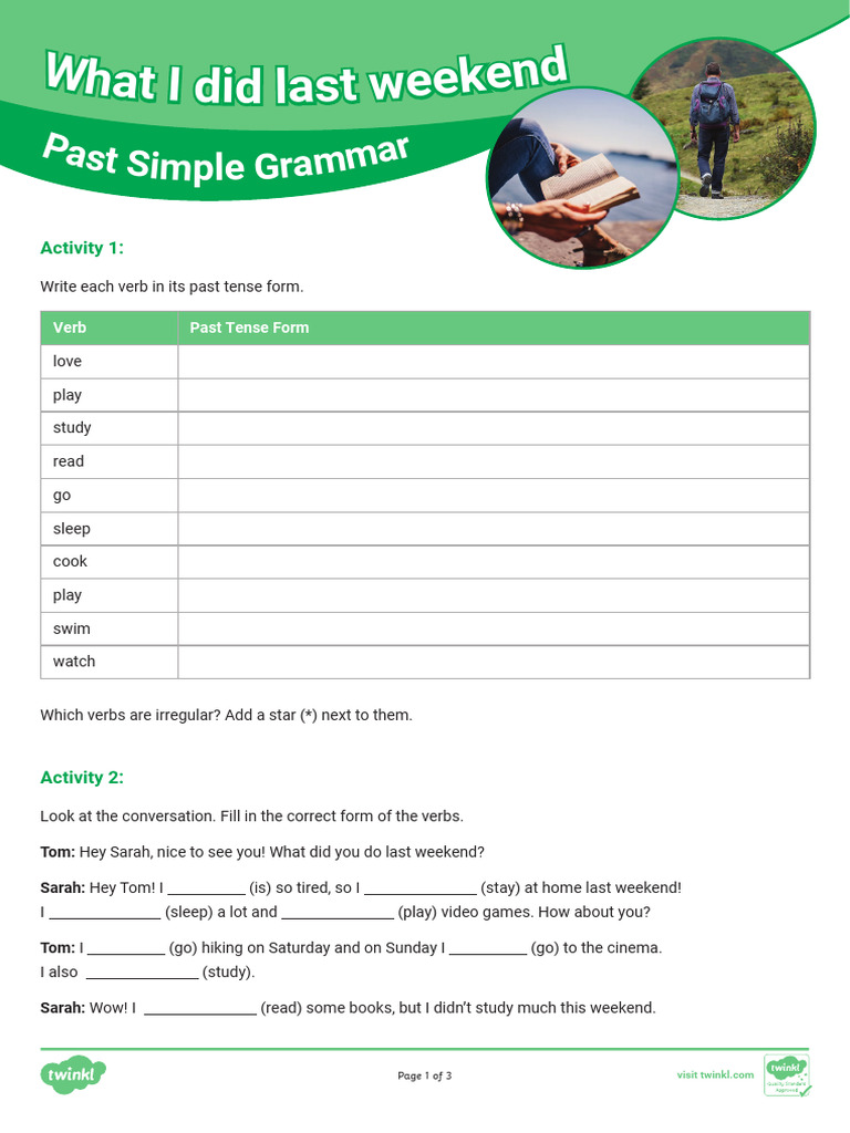 Homework Past Simple | PDF | English As A Second Or Foreign Language ...