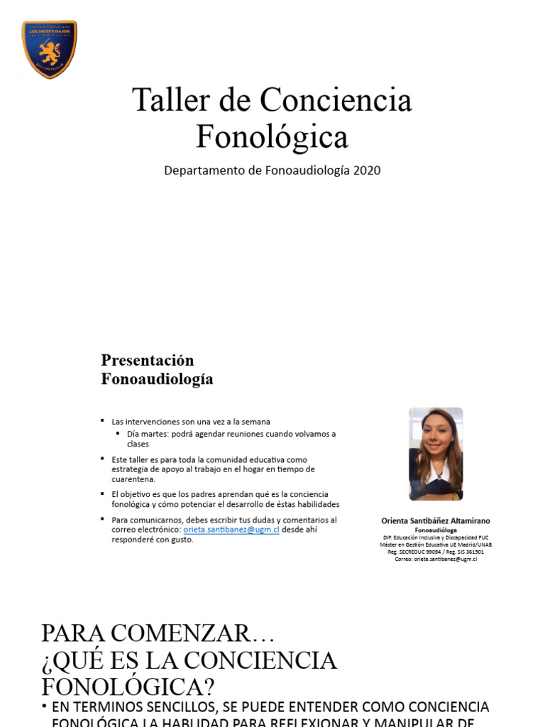Taller de Conciencia Fonológica 2020 | PDF | Sílaba | Palabra