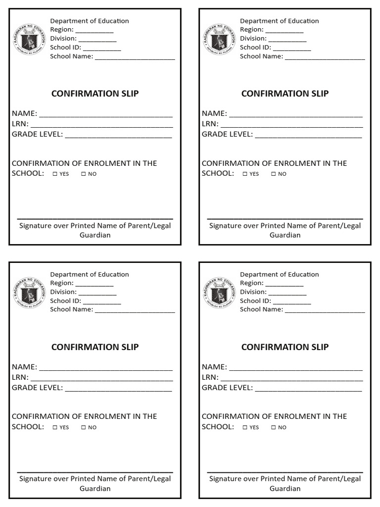 Confirmation slip enclosure no 2 deped memo no 32 s 2024 pdf