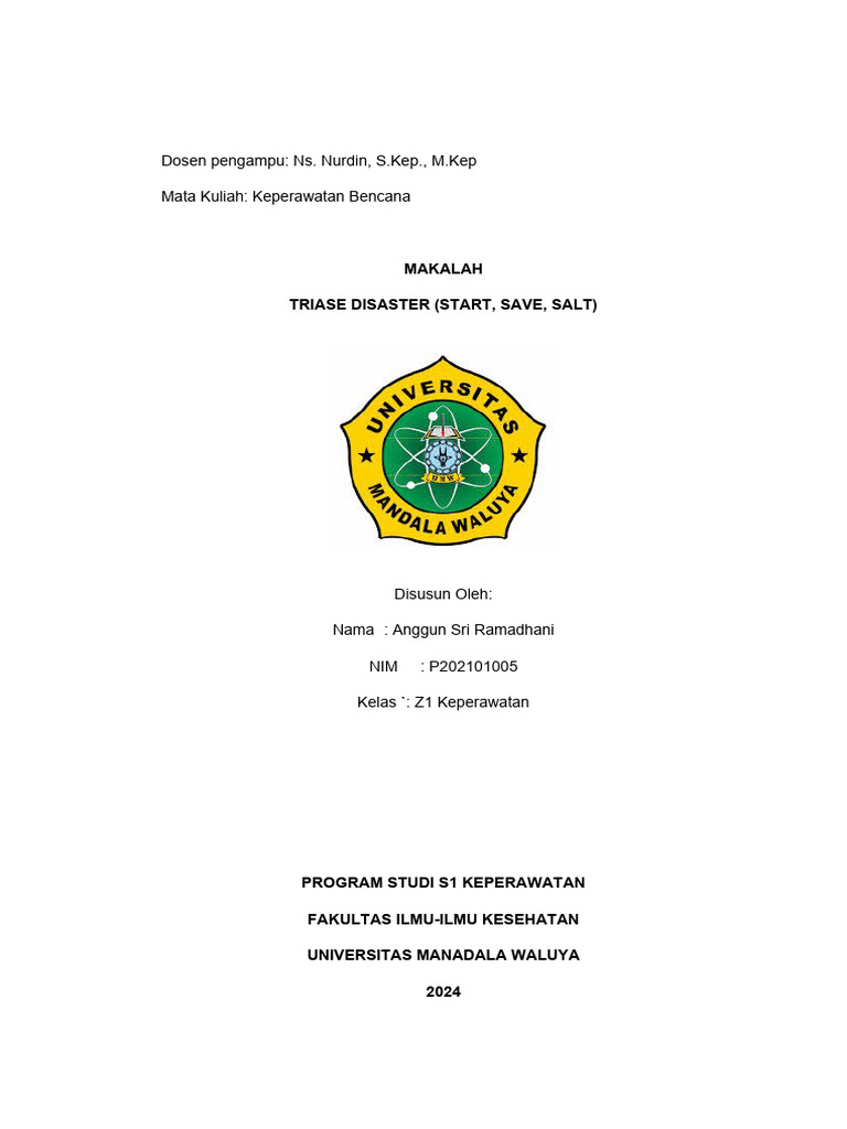 Triage Bencana: Metode START, SAVE, SALT | PDF | Pengembangan Diri ...