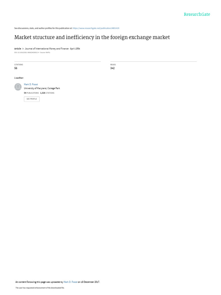 Market Structure and Inefficiency in The Foreign e | PDF | Market ...