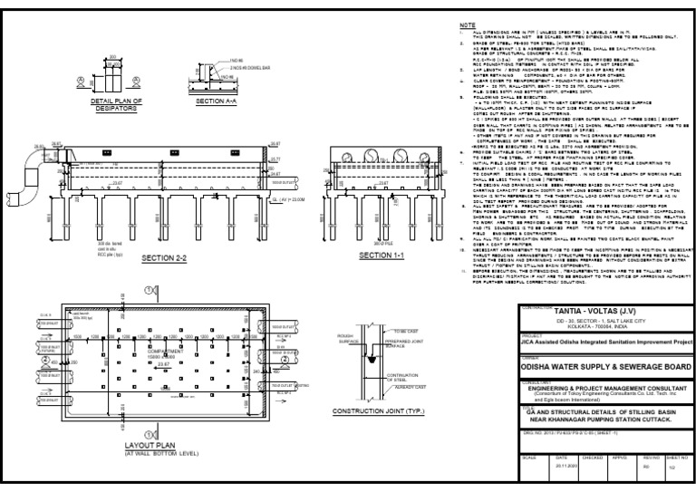 21A. GA & Structural Details of Stilling Basin | PDF | Deep Foundation ...