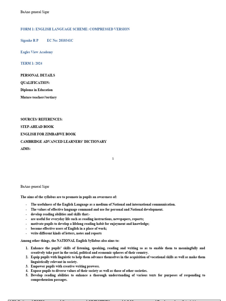 English Language Curriculum Overview | PDF | Noun | Adjective