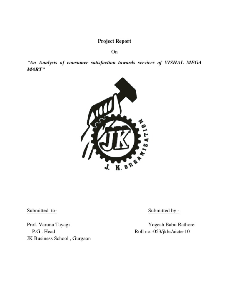 Upper Part of The Vishal Mega Mart PDF Retail Logistics