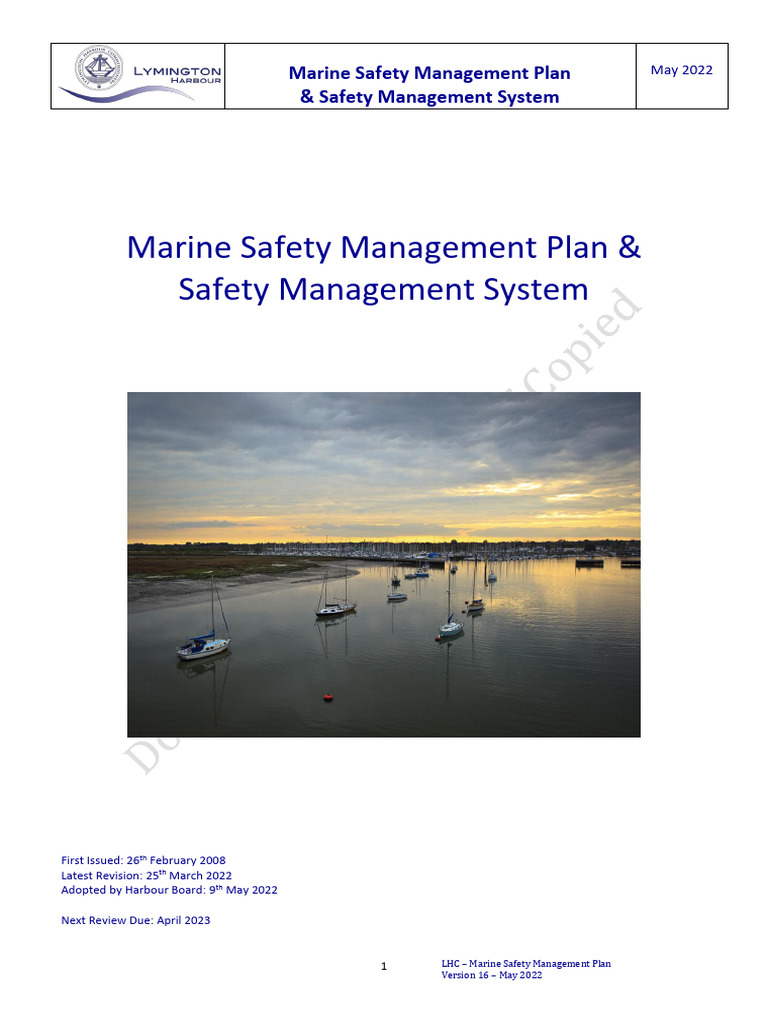 Marine Safety Management Plan 2022 | PDF | Regulatory Compliance | Safety