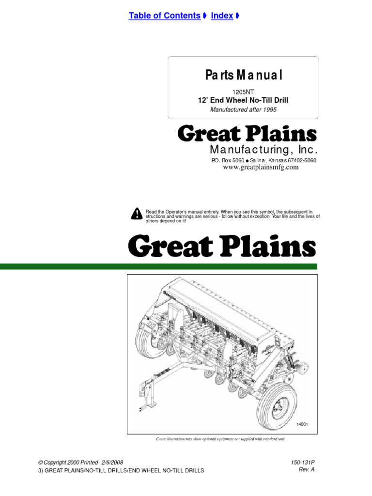 Parts Manual 150-131P 12' End Wheel No-Till Drill 1205NT | PDF | Screw ...