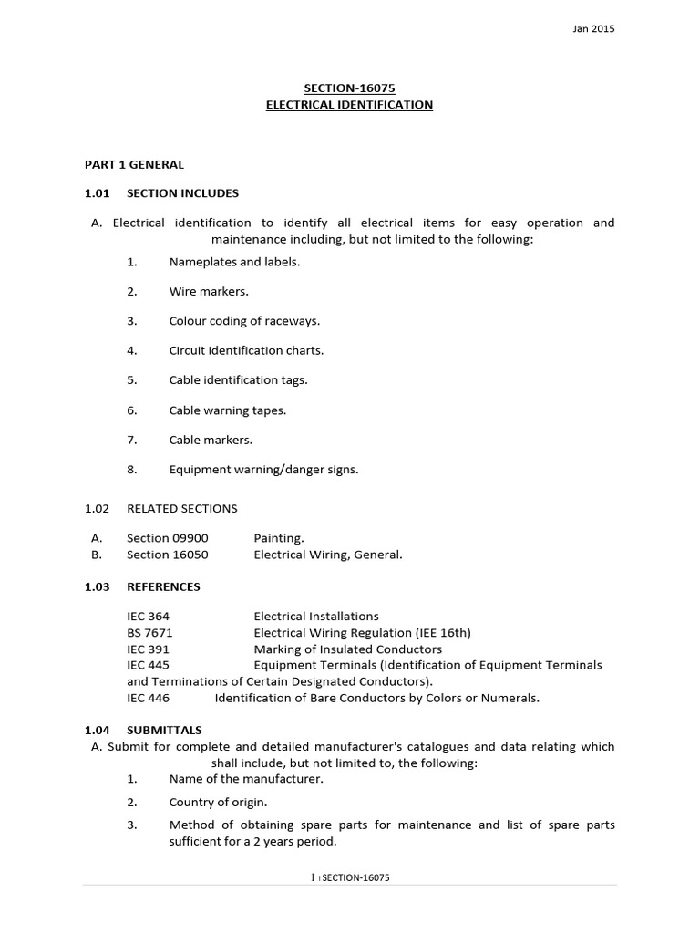 Basic Cable Marking Guidelines | PDF | Electrical Wiring | Electrical ...