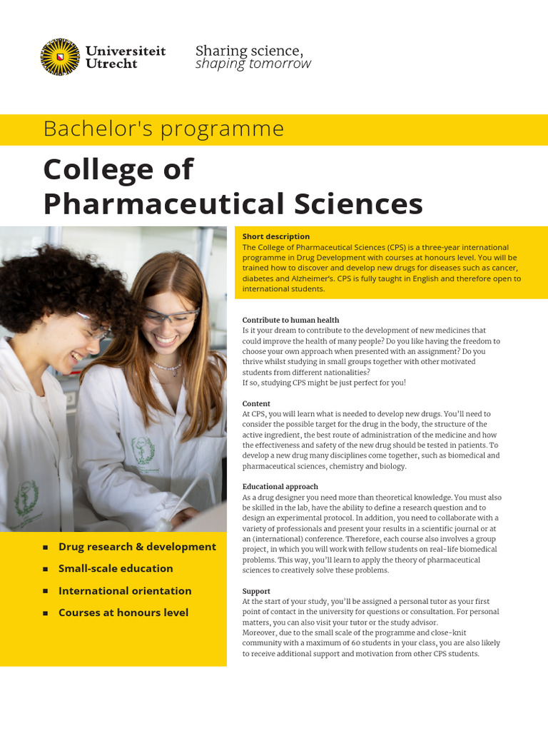 College Of Pharmaceutical Sciences Pdf Pharmacy Science