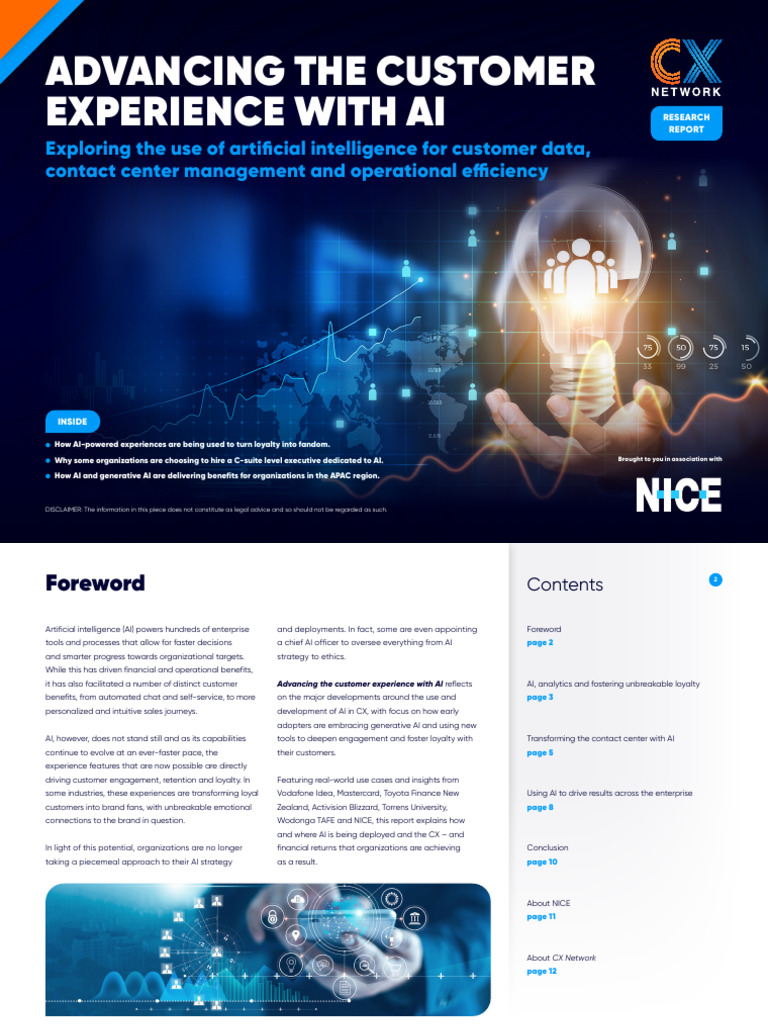 Advancing Cx With Ai Pdf Artificial Intelligence Intelligence Ai