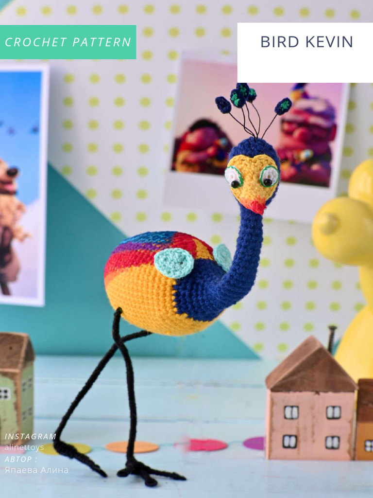 Crochet Pattern for Bird Kevin | PDF | Crochet | Textile Arts