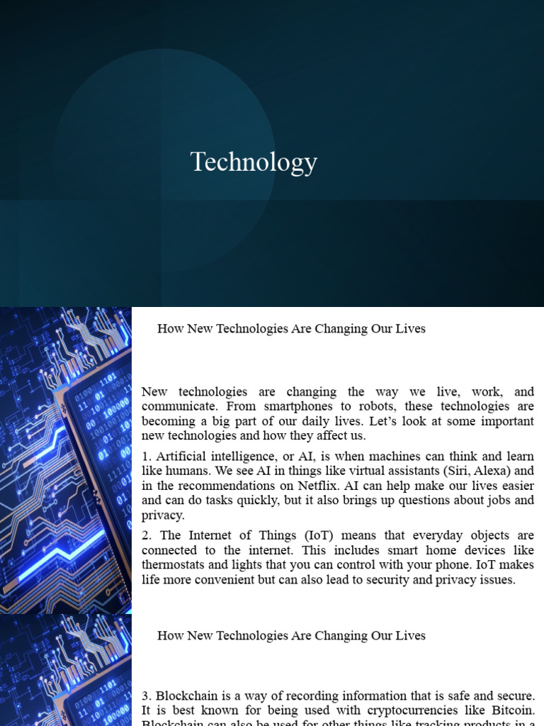 Impact of New Technologies on Life | PDF | Artificial Intelligence ...