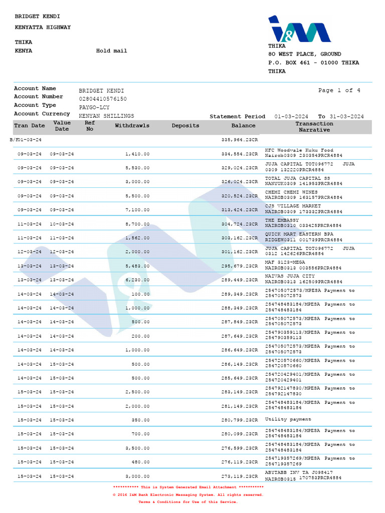 Statement EM26891301 2024-03-30 | PDF | Services (Economics) | Money
