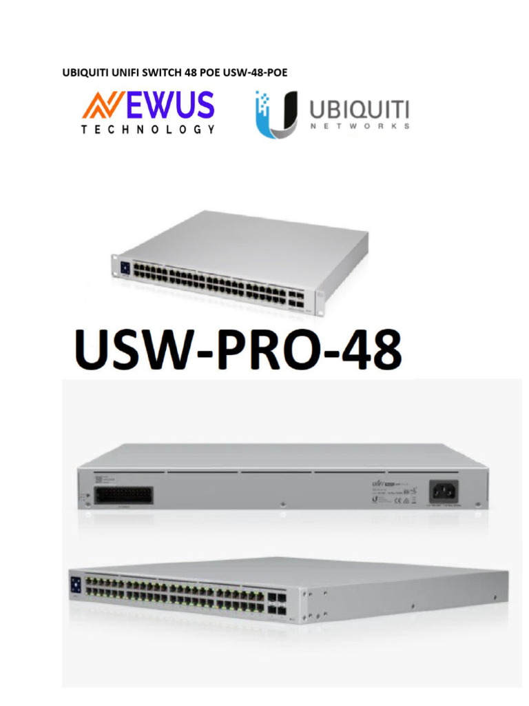 Ubiquiti Unifi Switch 48 Poe Usw-48-Poe | PDF