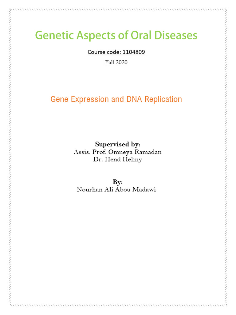 Gene Expression and DNA Replication | PDF | Dna Replication | Gene
