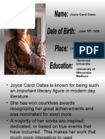 Joyce Carol Oates: - Syracuse - University of
