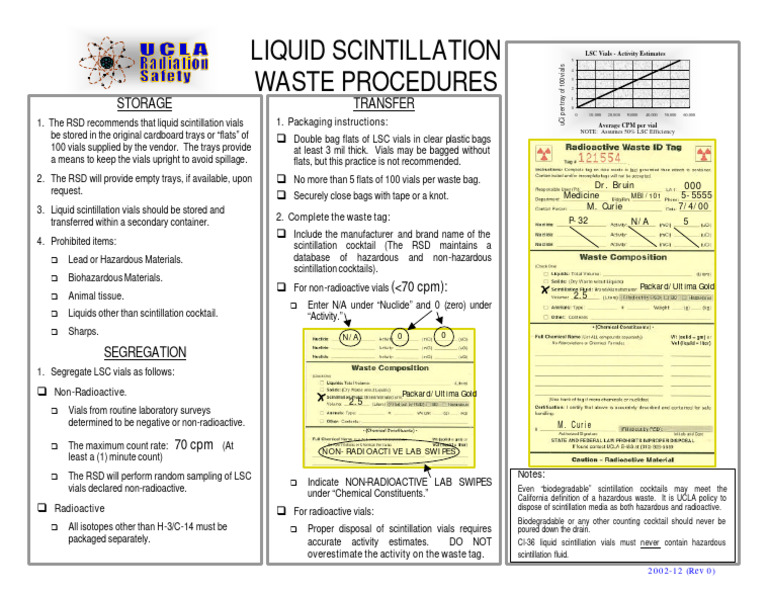 Liquid Scintillation Waste PDF Pollution Waste