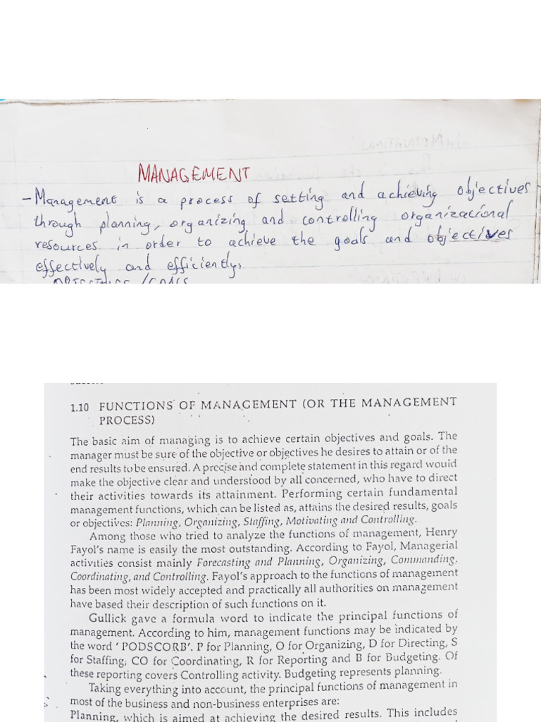 Management and Functions of Management | PDF