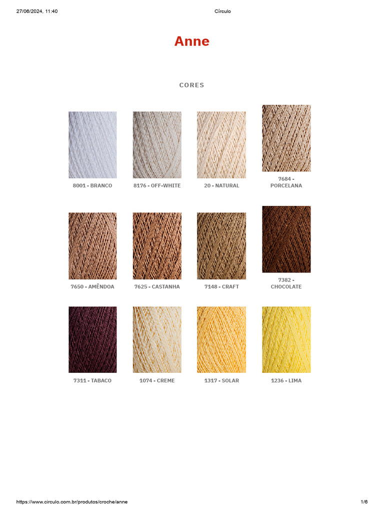 Tabela de Cores da Linha Anne | PDF | Processamento de imagem | Folhas ...