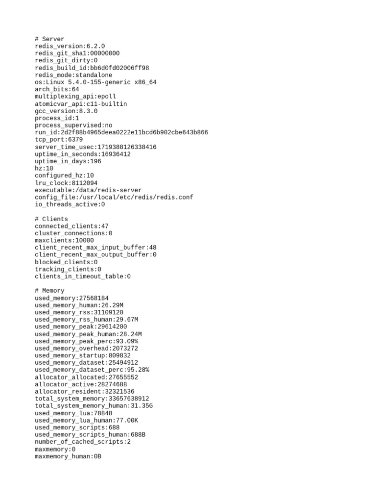 Redis Server Performance Stats | PDF | Distributed Computing ...