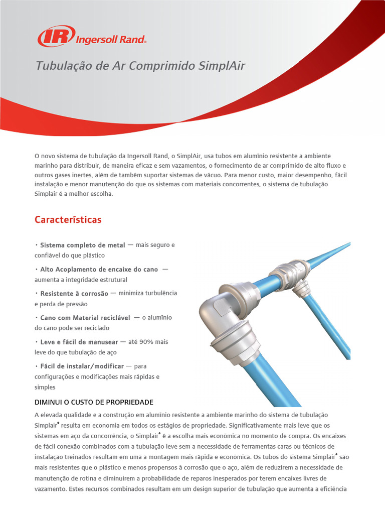 Simplair Compressed Air Piping PT BRPDF | PDF | Corrosão | Aço