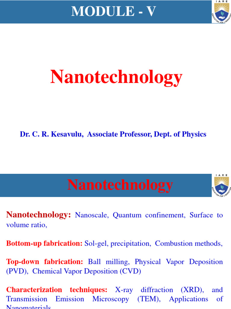 Overview of Nanotechnology and Applications | PDF | Nanotechnology ...